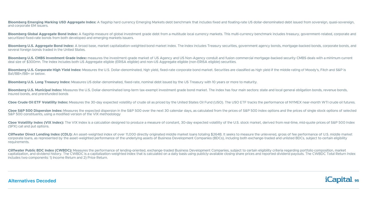 iCapital - Alternatives Decoded Q4 2024-Index Definitions 1